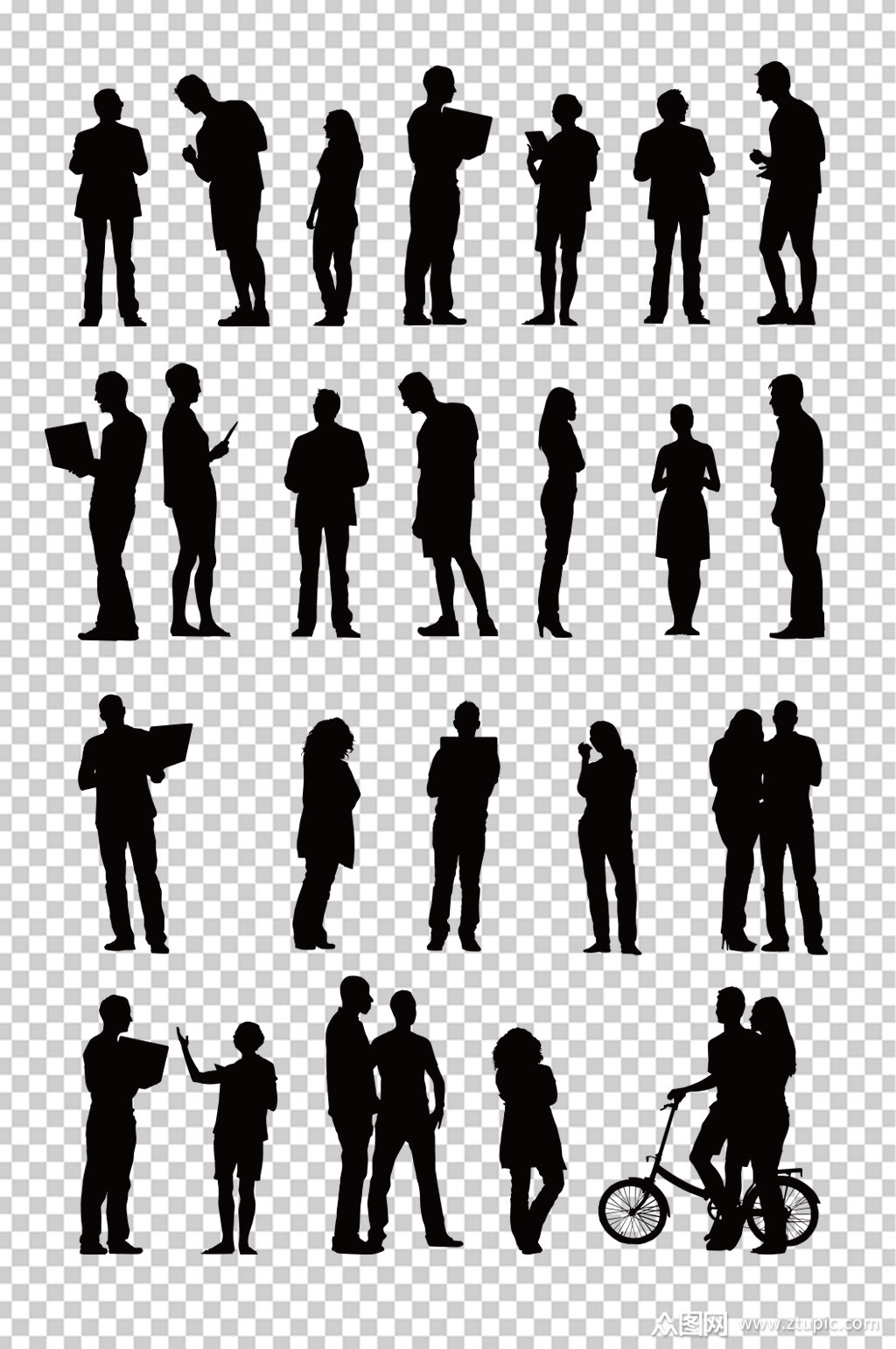 商业人物剪影免抠素材素材