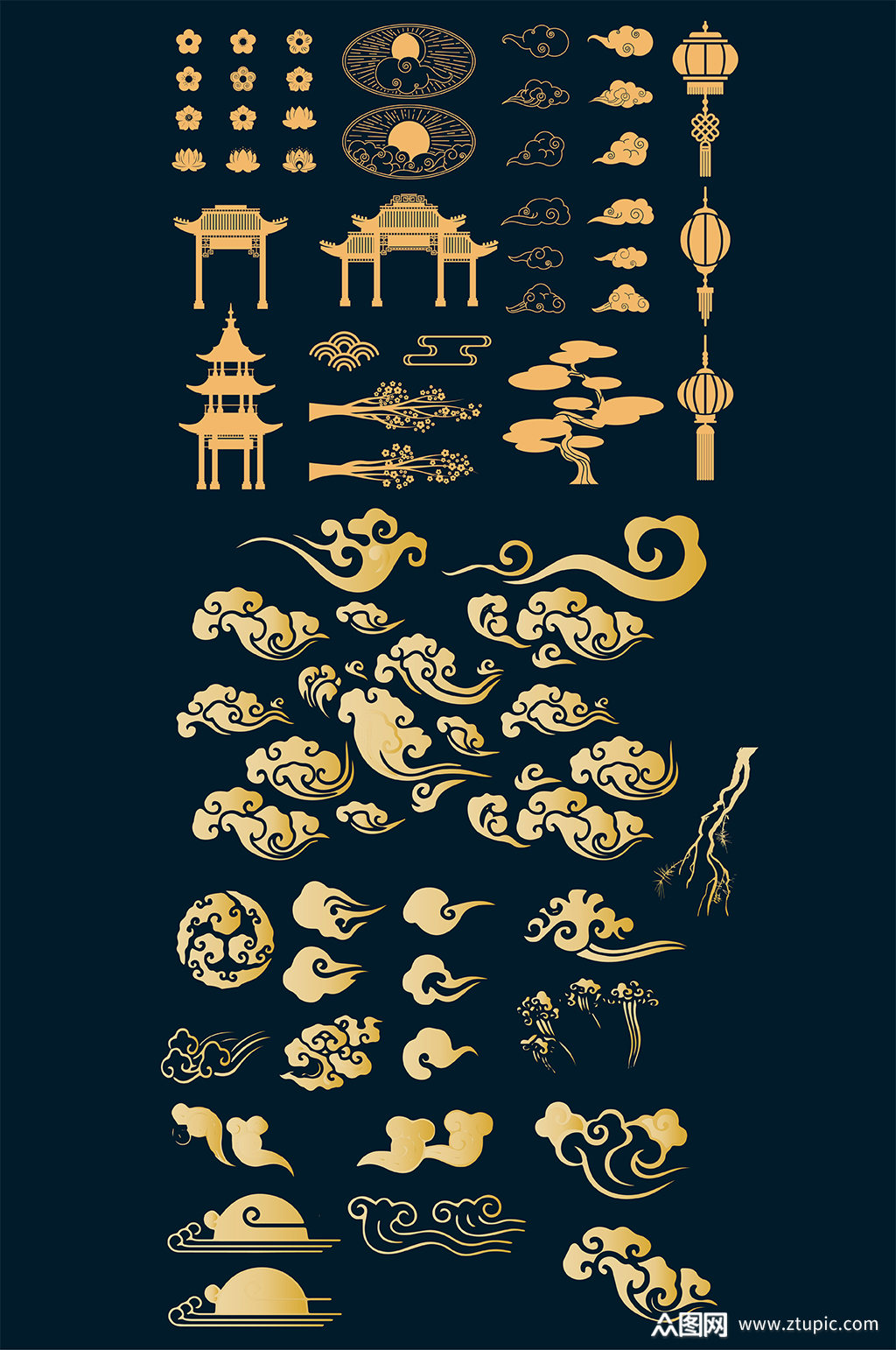 传统中国元素海报祥云