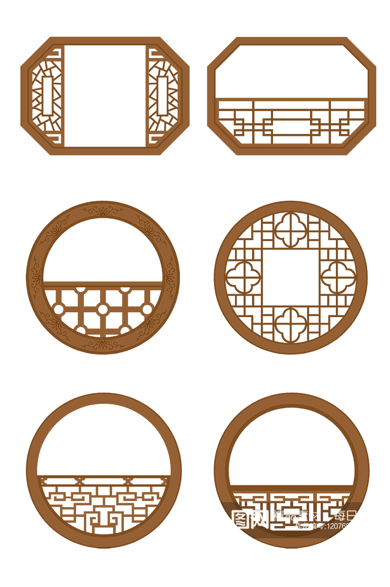 中式窗花格矢量素材素材