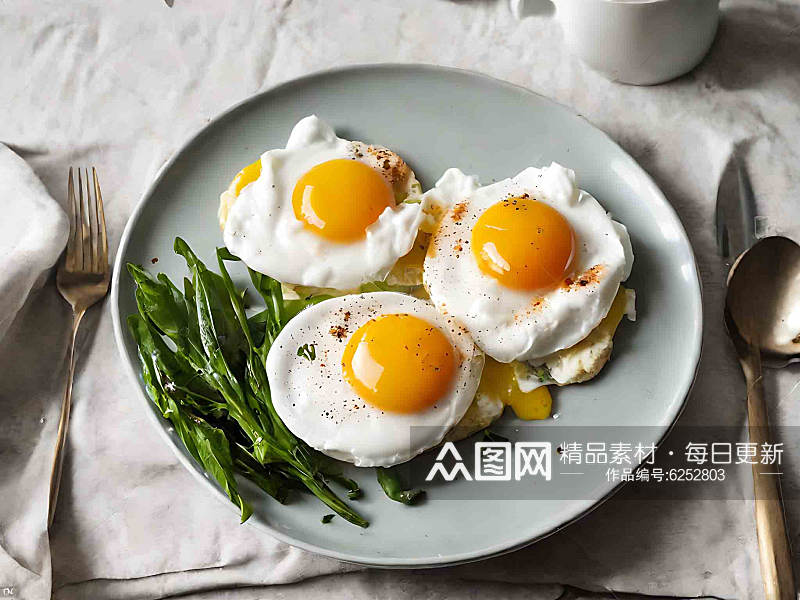 摄影风荷包蛋AI数字艺术素材