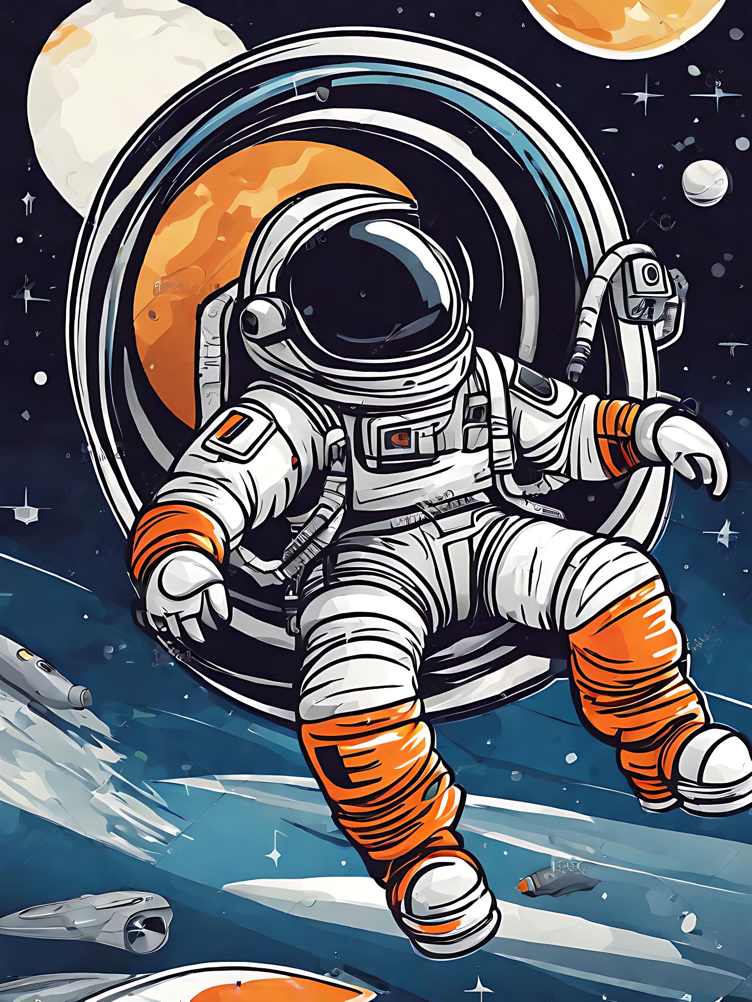 宇航员太空遨游插画AI数字艺术模板下载-编号6288155-众图网
