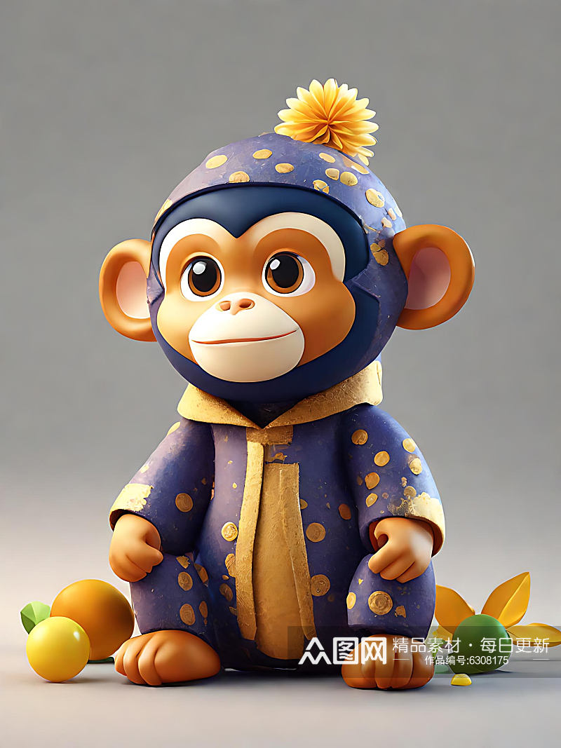 C4D小猴子AI数字艺术素材