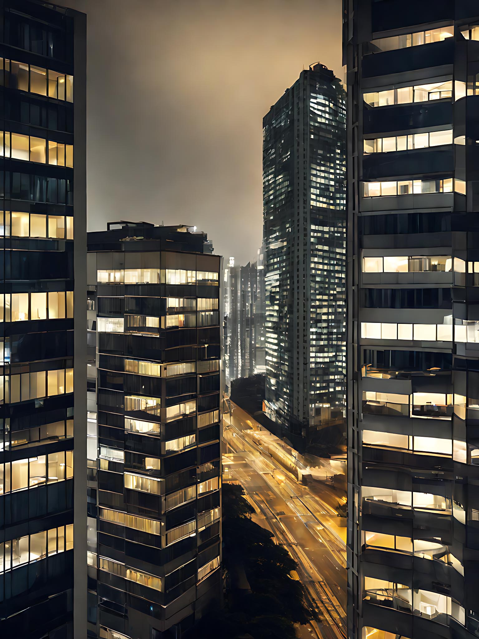 摄影风城市高楼大厦的夜景AI数字艺术模板下载-编号6308308-众图网