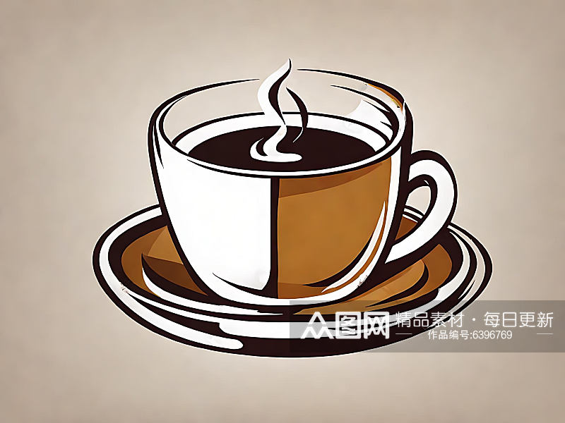 咖啡图标插画AI数字技术素材