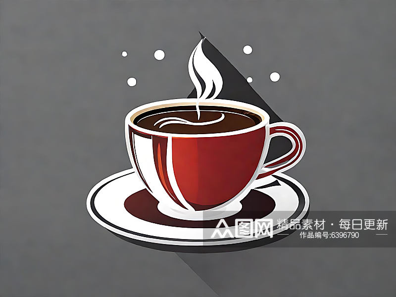 咖啡图标插画AI数字技术素材