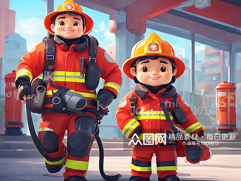 C4D男消防员AI数字艺术素材