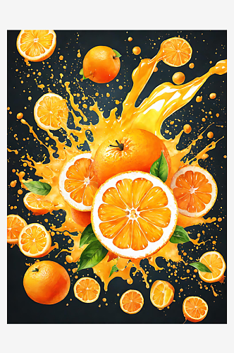 橙子插画AI数字艺术