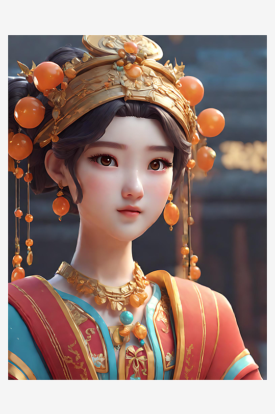 C4D古裝美女AI數(shù)字藝術(shù)