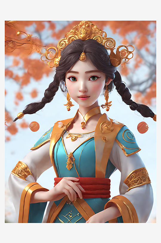 C4D古裝美女AI數(shù)字藝術(shù)