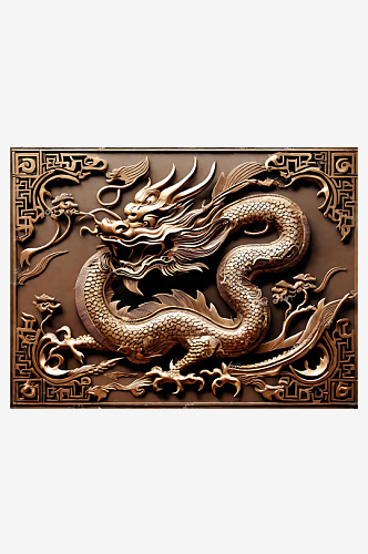 中国龙铜版雕刻AI数字艺术