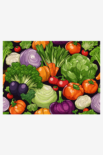 二次元蔬菜AI数字艺术