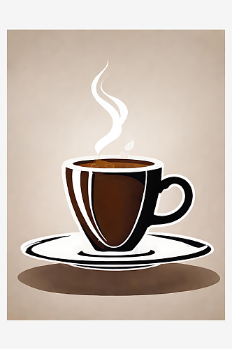 咖啡图标插画AI数字技术