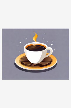 咖啡图标插画AI数字技术