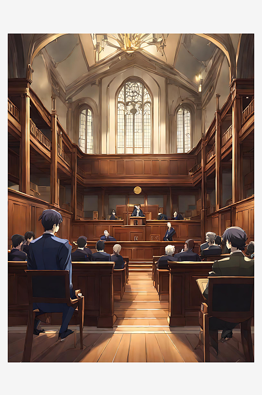 二次元律师法庭AI数字艺术