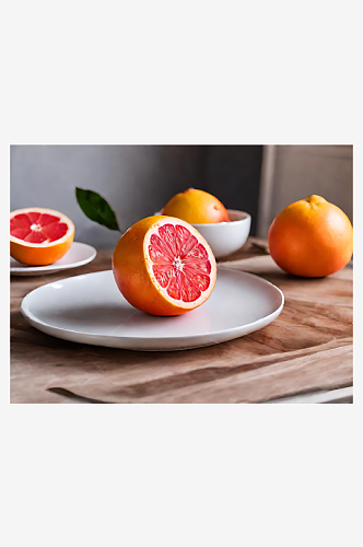 摄影风鲜红色的柚子AI数字艺术