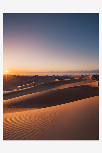 沙漠夕阳风景写实摄影AI数字艺术