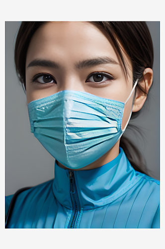 戴口罩的女医生写实摄影AI数字艺术