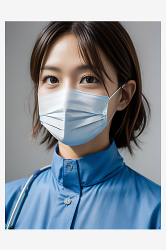 戴口罩的女医生写实摄影AI数字艺术