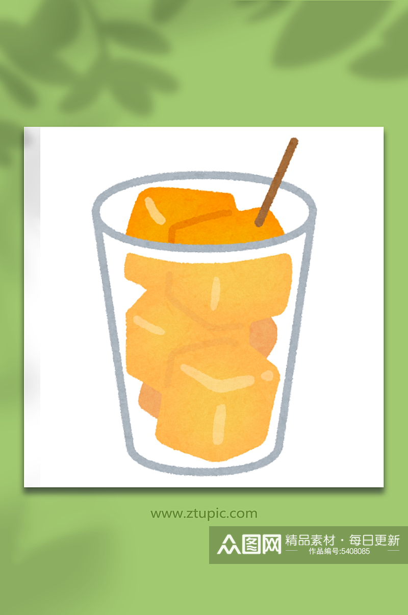 手绘饮料杯子元素夏天水果饮料素材素材