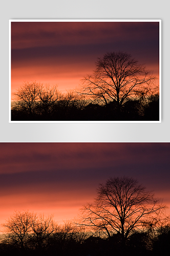 夕阳自然风景摄影图