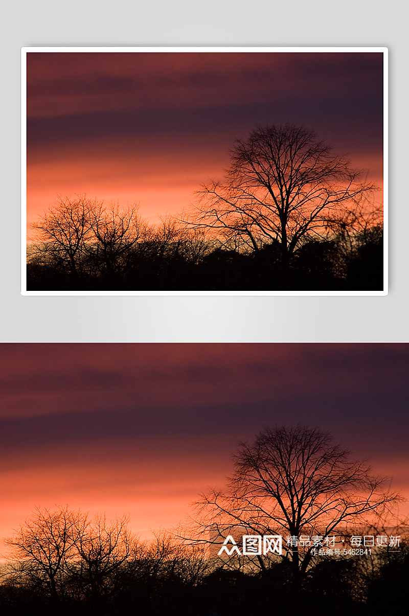 夕阳自然风景摄影图素材