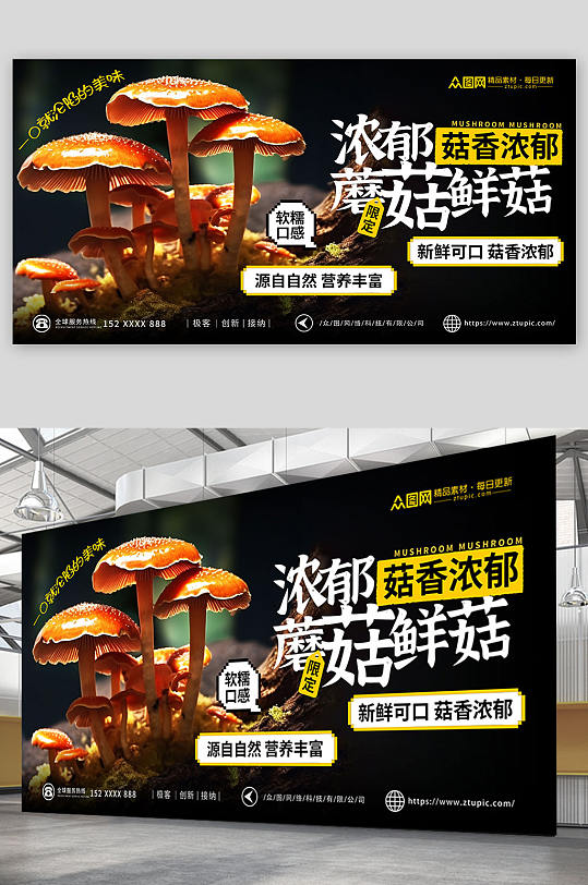 蘑菇菌菇蔬菜展板