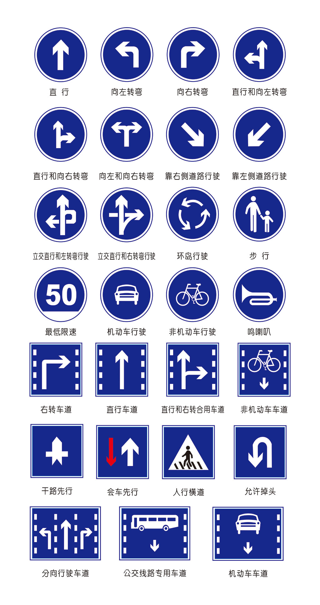 道路交通指示标志素材