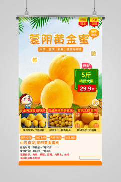 黄金蜜桃子水果海报