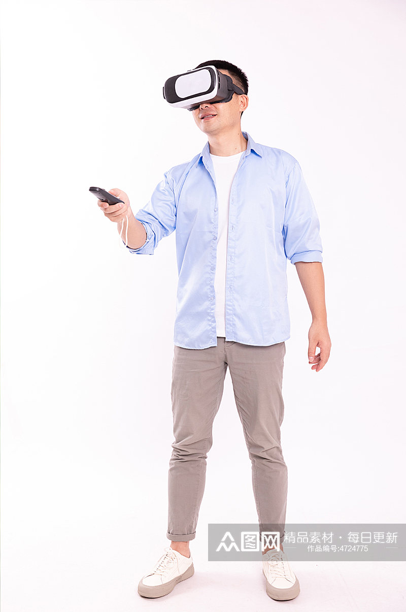 智能科商务男士VR虚拟现实人物摄影图片素材