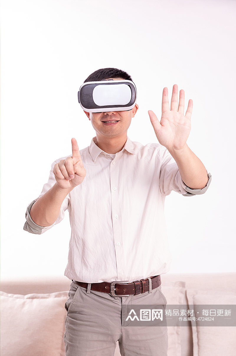 点击游戏vr智能虚拟现实人物摄影图片素材