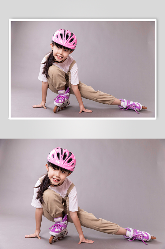 可爱女孩儿童轮滑人物摄影图
