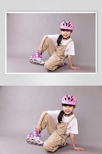 可爱女孩轮滑人物儿童摄影图