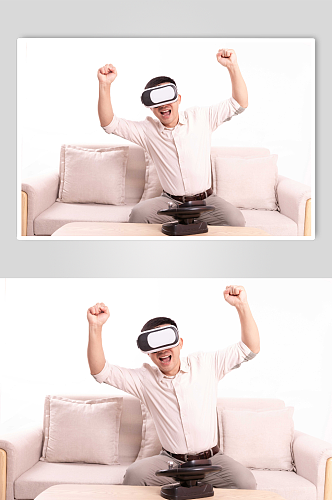 欢呼庆祝vr虚拟现实人物摄影图片