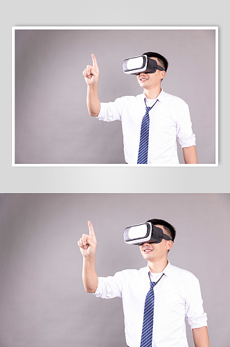 点击触控VR虚拟现实人物摄影图片