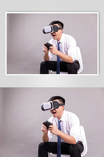 商务VR虚拟现实人物摄影图片