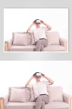 沙发vr智能科技虚拟现实人物摄影图片