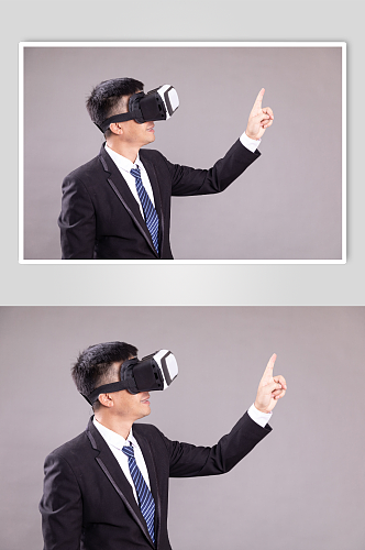 触屏VR虚拟商务人物摄影图片