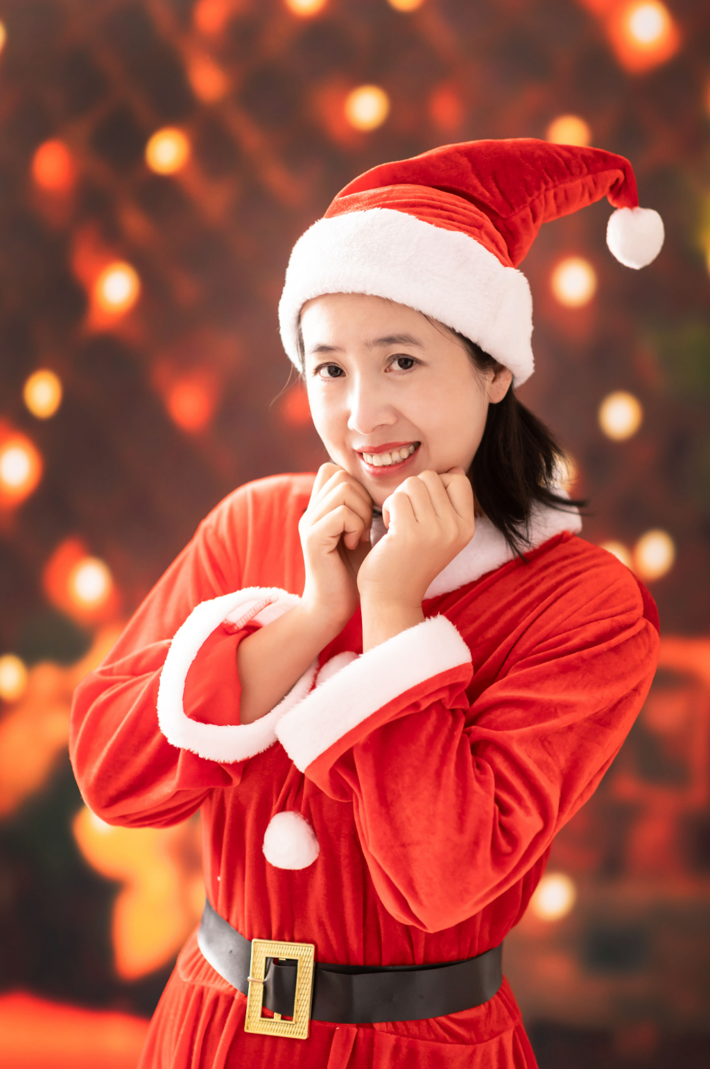 美女圣诞节摄影图素材