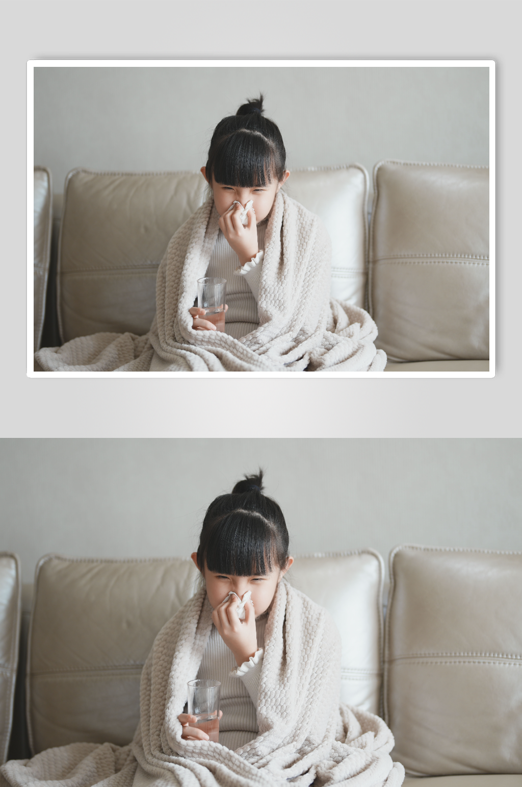 小女孩擦鼻涕春季流感人物摄影图素材