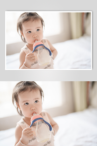 喝奶粉的小宝宝人物摄影图