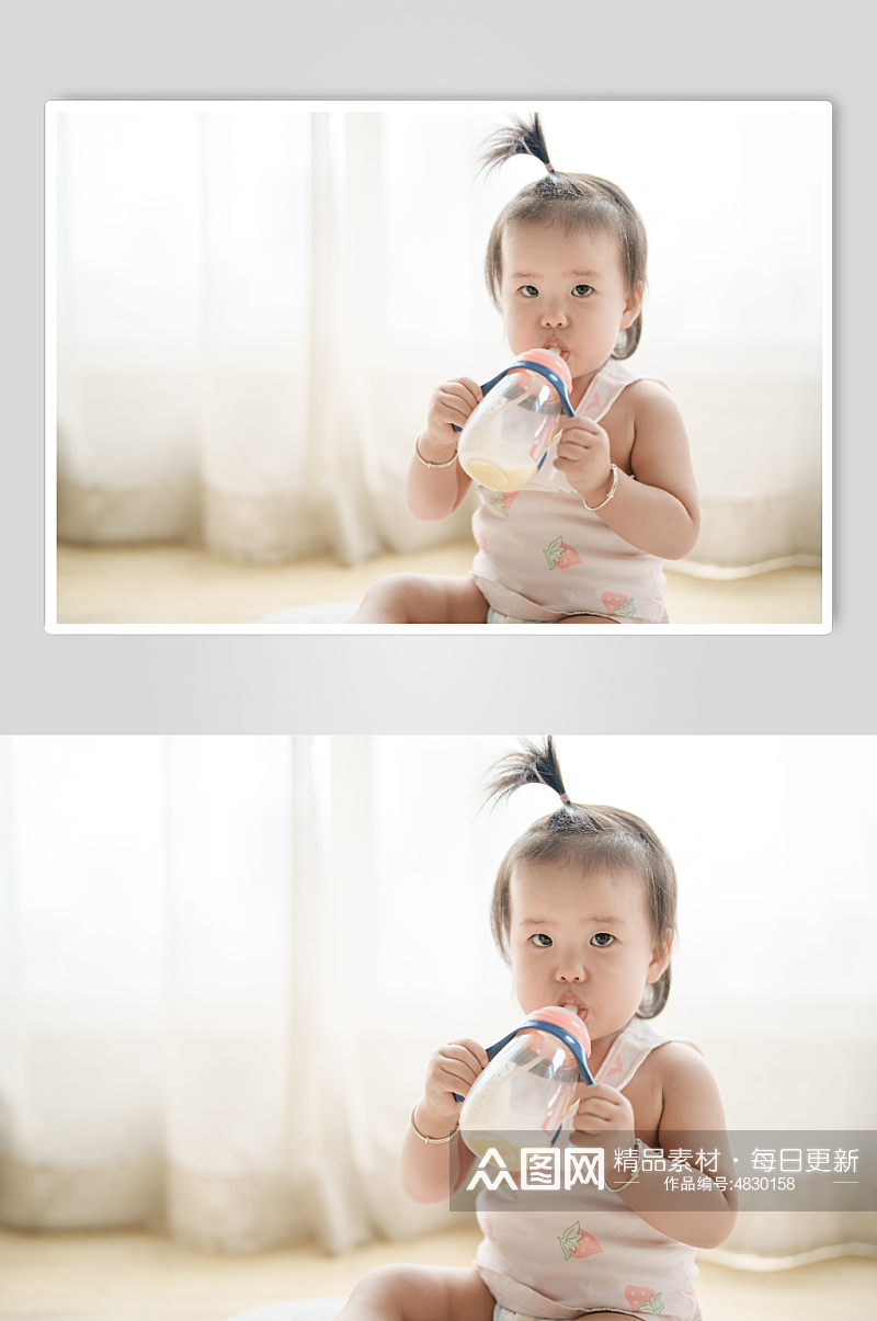 喝奶的小宝宝摄影图素材