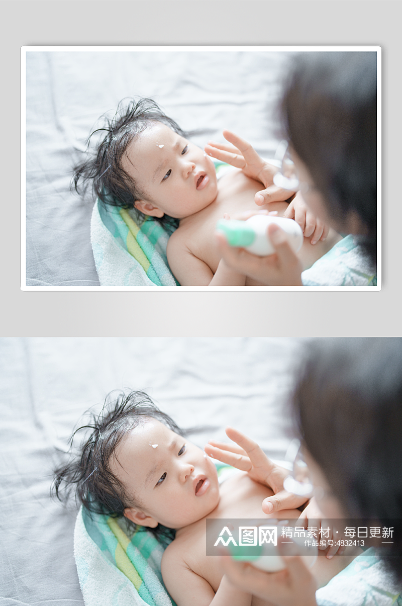可爱婴幼儿护肤人物摄影图片素材
