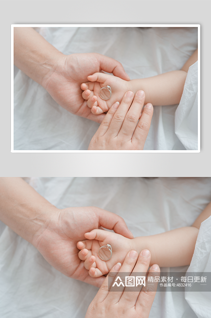 温馨婴幼儿手部摄影图素材