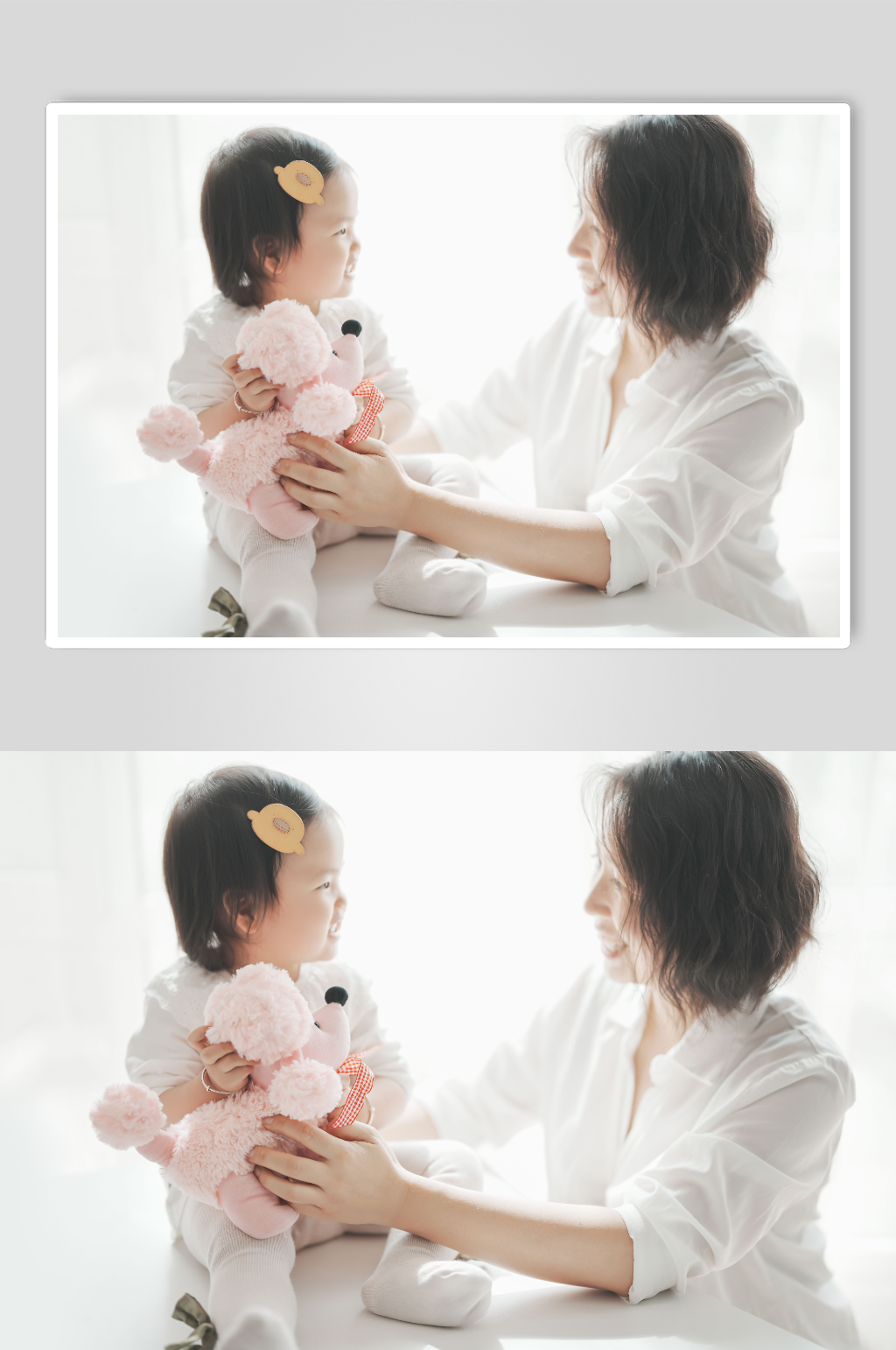 婴幼儿与母亲对视母婴亲子人物摄影图片素材