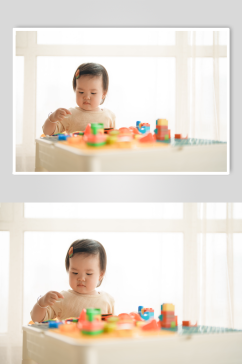 玩玩具婴幼儿早教摄影图