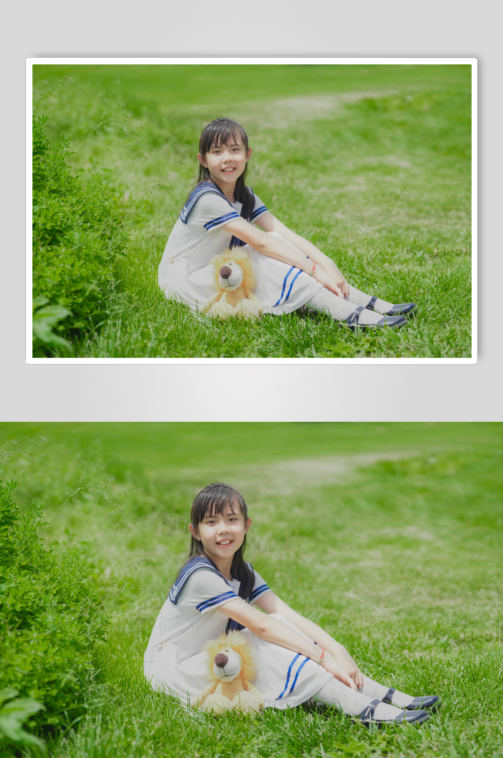 小女孩夏季童装时尚学生装穿搭摄影图素材