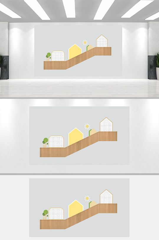 小学楼梯创意文化墙-众图网