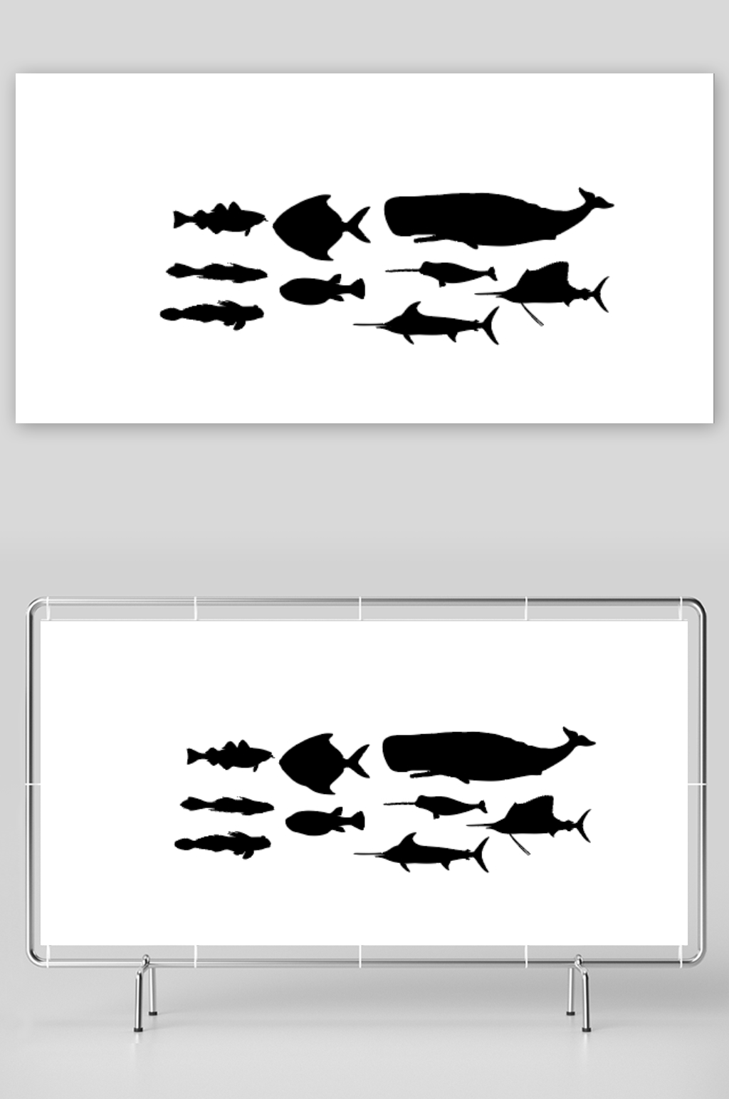 海洋生物剪影素材2素材