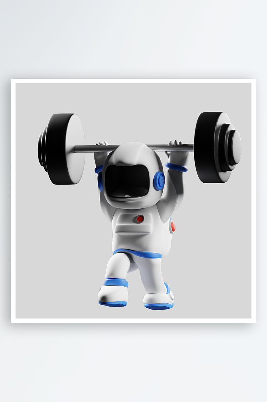 立体卡通宇航员模型-众图网
