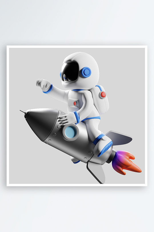 立体卡通宇航员模型-众图网